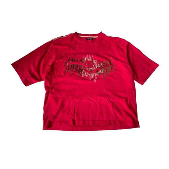 Vintage 1990s Coogi Embroidered T Shirt Cropped Boxy Red XL GUC - Picture 5 of 12